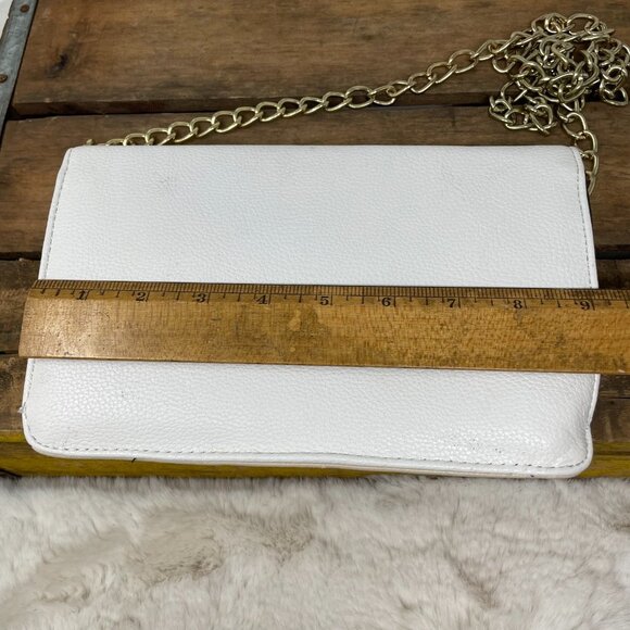 Forever 21 White Cream Colorblock Chain Purse Bag Gold Tone Hardware - Picture 8 of 8